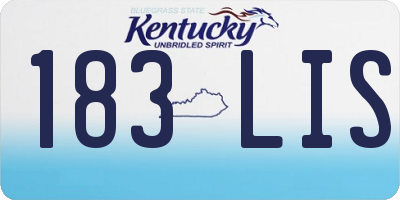KY license plate 183LIS