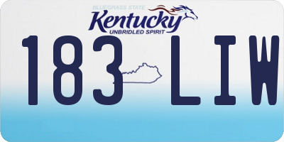 KY license plate 183LIW