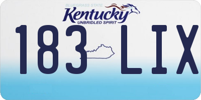 KY license plate 183LIX