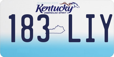 KY license plate 183LIY