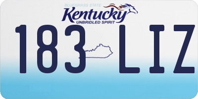 KY license plate 183LIZ