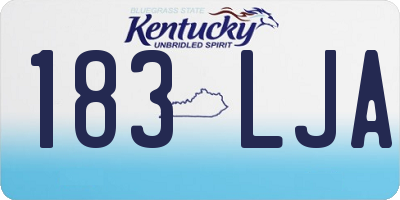 KY license plate 183LJA