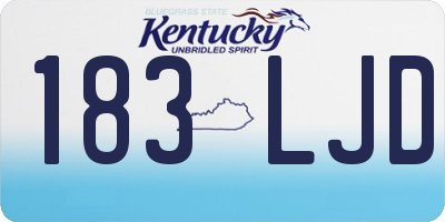 KY license plate 183LJD