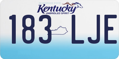 KY license plate 183LJE
