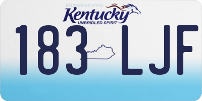 KY license plate 183LJF