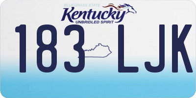 KY license plate 183LJK