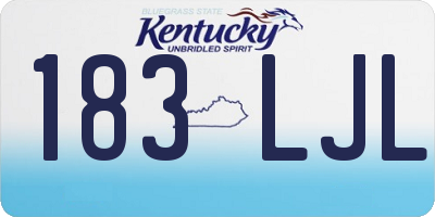 KY license plate 183LJL