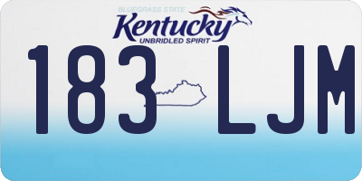 KY license plate 183LJM