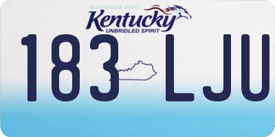 KY license plate 183LJU