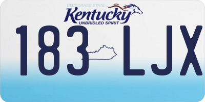 KY license plate 183LJX