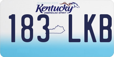 KY license plate 183LKB