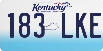 KY license plate 183LKE