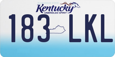 KY license plate 183LKL