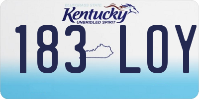 KY license plate 183LOY