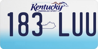 KY license plate 183LUU