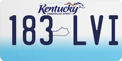 KY license plate 183LVI