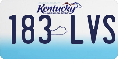 KY license plate 183LVS