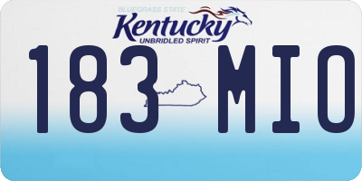 KY license plate 183MIO