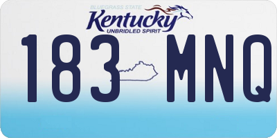 KY license plate 183MNQ