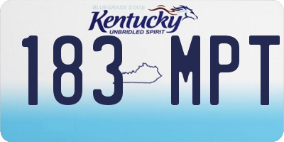 KY license plate 183MPT
