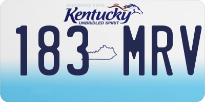 KY license plate 183MRV