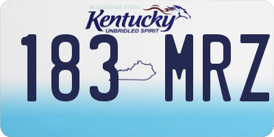 KY license plate 183MRZ