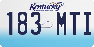 KY license plate 183MTI