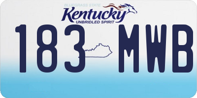 KY license plate 183MWB