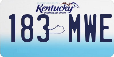 KY license plate 183MWE