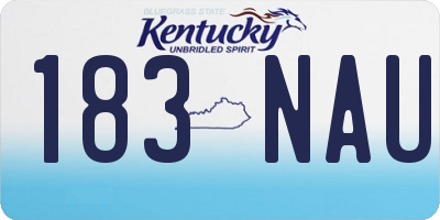 KY license plate 183NAU