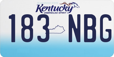KY license plate 183NBG