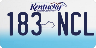 KY license plate 183NCL
