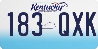 KY license plate 183QXK