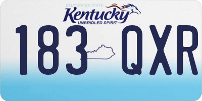 KY license plate 183QXR