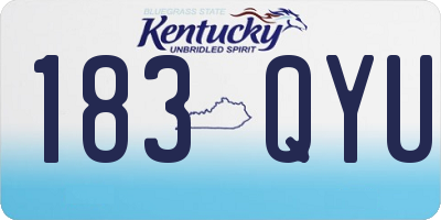 KY license plate 183QYU