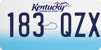 KY license plate 183QZX