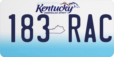 KY license plate 183RAC