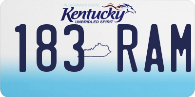 KY license plate 183RAM