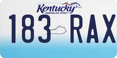 KY license plate 183RAX