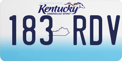 KY license plate 183RDV