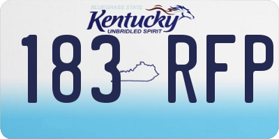 KY license plate 183RFP