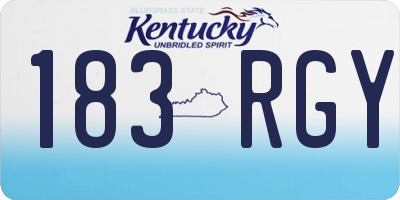 KY license plate 183RGY