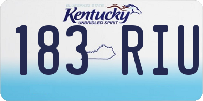 KY license plate 183RIU
