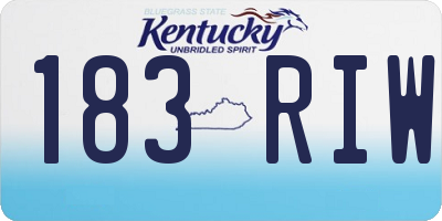KY license plate 183RIW