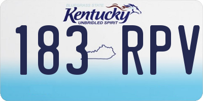 KY license plate 183RPV