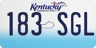 KY license plate 183SGL