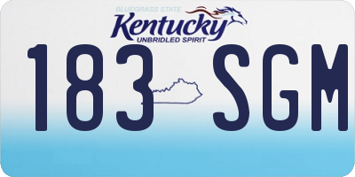KY license plate 183SGM
