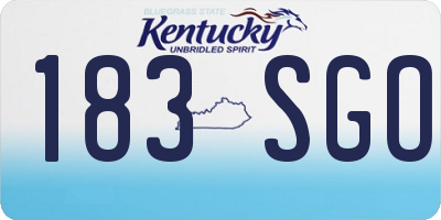 KY license plate 183SGO