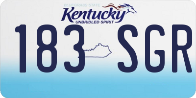 KY license plate 183SGR