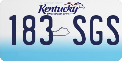 KY license plate 183SGS